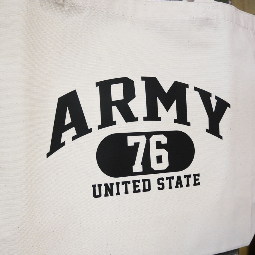 BILLVAN U.S.ARMY ヘビーキャンバス　ARMY76  ミリタリー・肩掛けトートバッグ ビルバン帆布 　アメリカン雑貨の画像