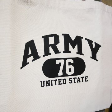 BILLVAN U.S.ARMY ヘビーキャンバス　ARMY76  ミリタリー・肩掛けトートバッグ ビルバン帆布 　アメリカン雑貨の画像