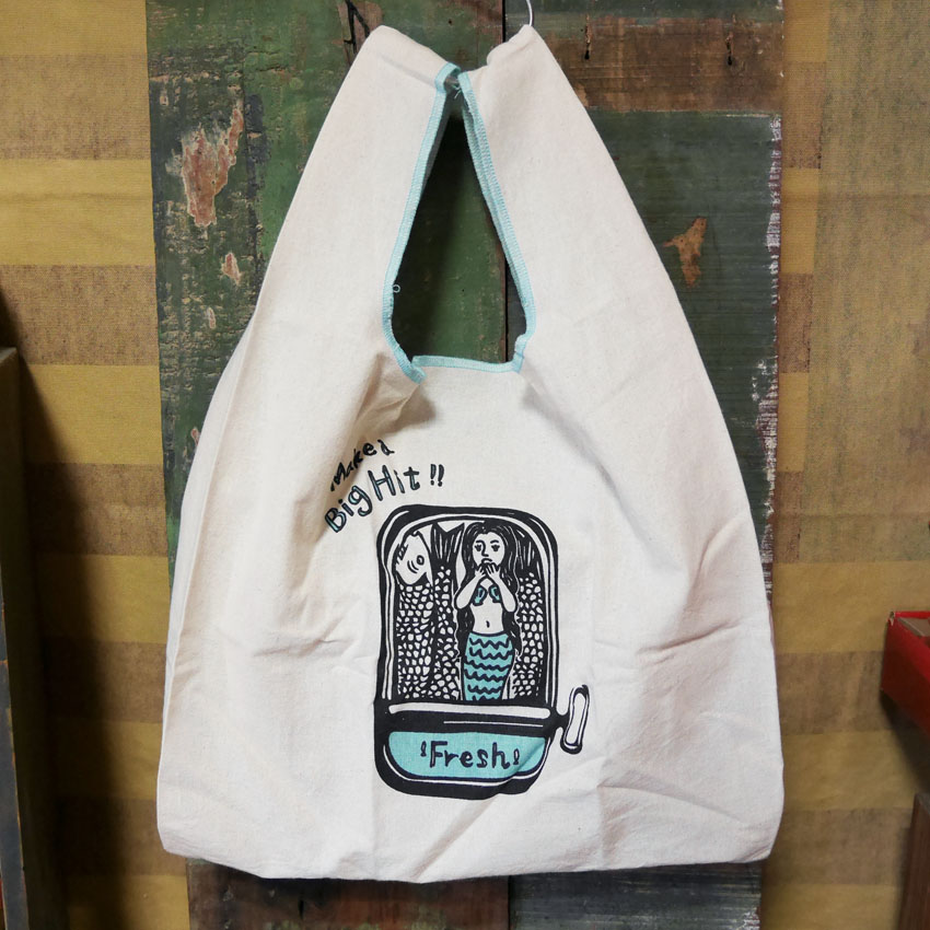 アンドパッカブル  MBHS マルシェバッグM ANDPACKABLE オイルサーディン NT レジバッグ エコバッグ　アメリカン雑貨の画像