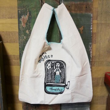 アンドパッカブル  MBHS マルシェバッグM ANDPACKABLE オイルサーディン NT レジバッグ エコバッグ　アメリカン雑貨の画像