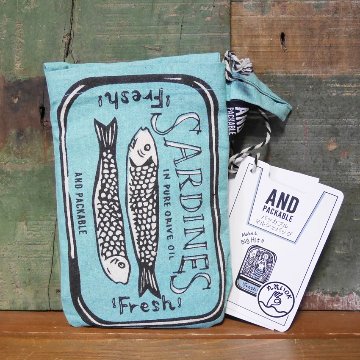 アンドパッカブル  MBHS マルシェバッグM ANDPACKABLE オイルサーディン NT レジバッグ エコバッグ　アメリカン雑貨の画像