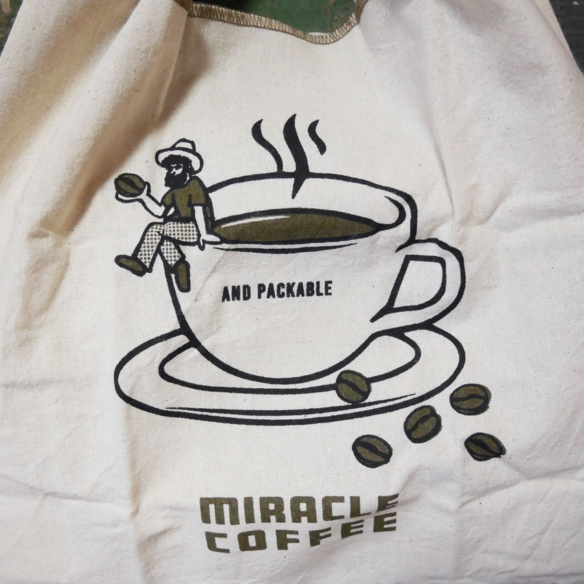アンドパッカブル  MBHS マルシェバッグM ANDPACKABLE コーヒーオジサン NT レジバッグ エコバッグ　アメリカン雑貨の画像