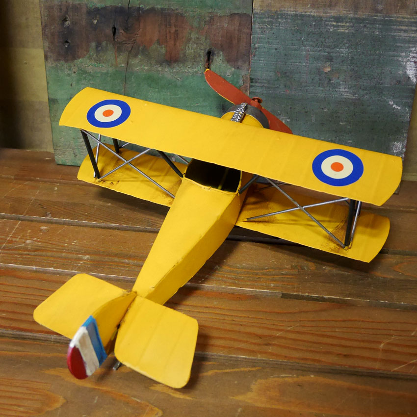 ヴィンテージ プレーン biplane インテリア 飛行機 ブリキのおもちゃの画像