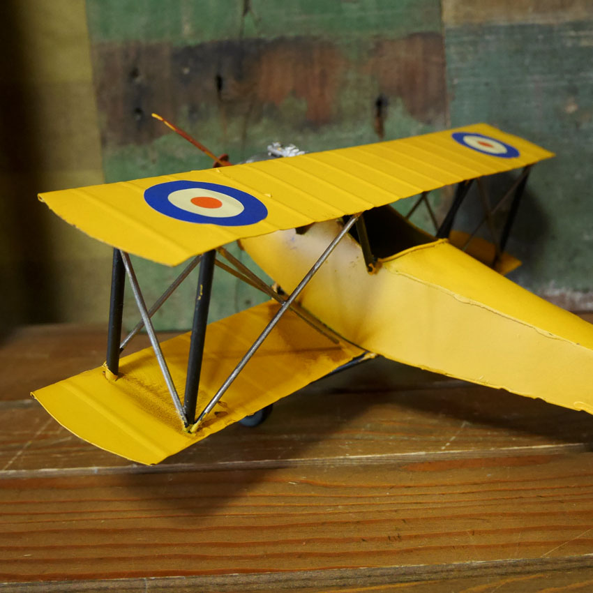 ヴィンテージ プレーン biplane インテリア 飛行機 ブリキのおもちゃの画像