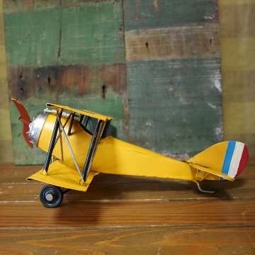 ヴィンテージ プレーン biplane インテリア 飛行機 ブリキのおもちゃの画像