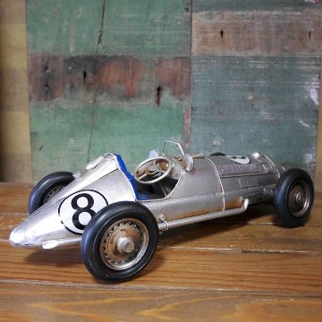 レーシングカー ホットロッド ブリキのおもちゃ ブリキ製自動車 アメリカン雑貨の画像