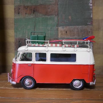 carrier car サーフバス ブリキのおもちゃ ブリキ製自動車 アメリカン雑貨の画像