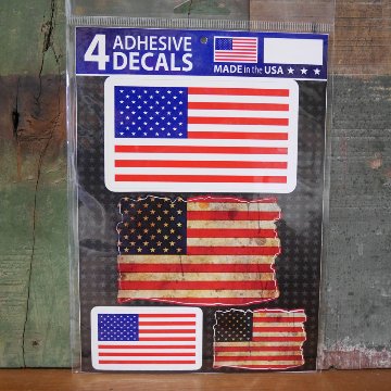 USフラッグ 4pcs デカール ステッカー シール 星条旗 4 ADHESIVE DECALSアメリカン雑貨の画像