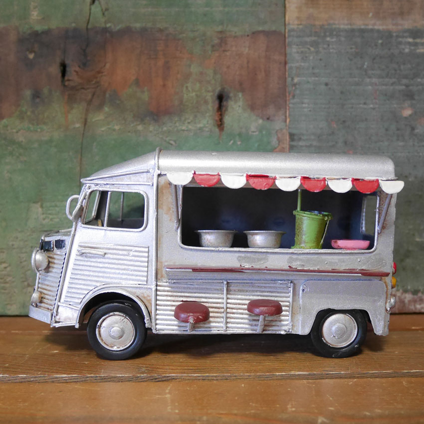 フードトラック　キッチンカー  ブリキのおもちゃ ブリキ製自動車 アメリカン雑貨の画像