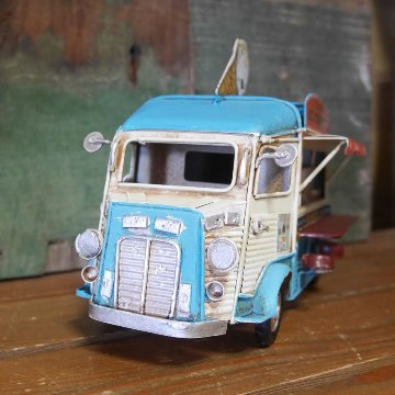 フードトラック　アイスクリームカー ブリキのおもちゃ ブリキ製自動車 アメリカン雑貨の画像