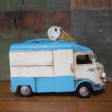フードトラック　アイスクリームカー ブリキのおもちゃ ブリキ製自動車 アメリカン雑貨の画像