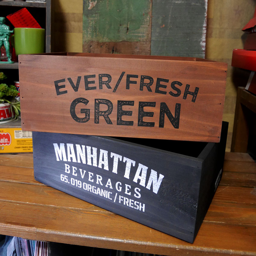 ポプラウッドボックス 収納ボックス 木箱 スタッカブル Lサイズ  インテリア雑貨 アメリカン雑貨の画像