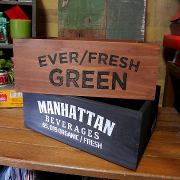 ポプラウッドボックス 収納ボックス 木箱 スタッカブル Lサイズ  インテリア雑貨 アメリカン雑貨の画像