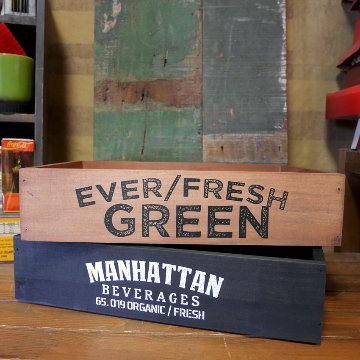 ポプラウッドボックス 収納ボックス 木箱 スタッカブル Mサイズ  インテリア雑貨 アメリカン雑貨の画像