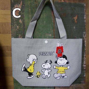 スヌーピーライン  ランチトートバッグ　手提げトートバッグ PEANUTS　アメリカン雑貨の画像