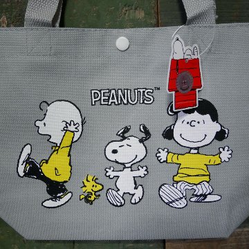 スヌーピーライン  ランチトートバッグ　手提げトートバッグ PEANUTS　アメリカン雑貨の画像