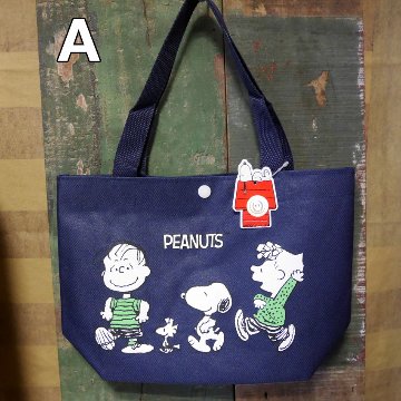 スヌーピーライン  ランチトートバッグ　手提げトートバッグ PEANUTS　アメリカン雑貨の画像