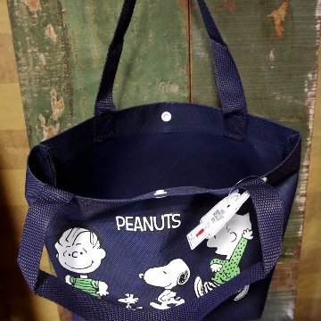 スヌーピーライン  ランチトートバッグ　手提げトートバッグ PEANUTS　アメリカン雑貨の画像