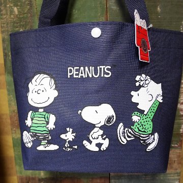 スヌーピーライン  ランチトートバッグ　手提げトートバッグ PEANUTS　アメリカン雑貨の画像