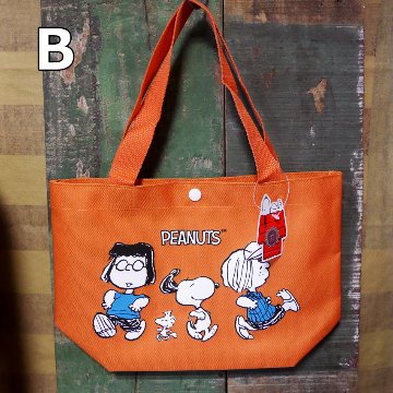 スヌーピーライン  ランチトートバッグ　手提げトートバッグ PEANUTS　アメリカン雑貨の画像
