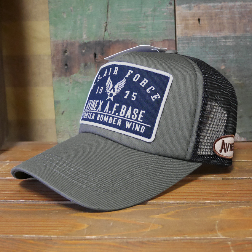 AVIREX ワッペンメッシュキャップ グレー 帽子 U.S.AIR FORCE  アヴィレックス ミリタリーアメカジ　アメリカン雑貨の画像