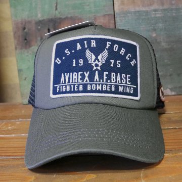AVIREX ワッペンメッシュキャップ グレー 帽子 U.S.AIR FORCE  アヴィレックス ミリタリーアメカジ　アメリカン雑貨の画像