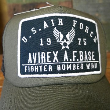 AVIREX ワッペンメッシュキャップ グレー 帽子 U.S.AIR FORCE  アヴィレックス ミリタリーアメカジ　アメリカン雑貨の画像