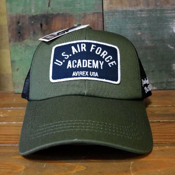 AVIREX エアフォース ロゴメッシュキャップ カーキ U.S.AIR FORCE  アヴィレックス ミリタリーアメカジ　アメリカン雑貨の画像