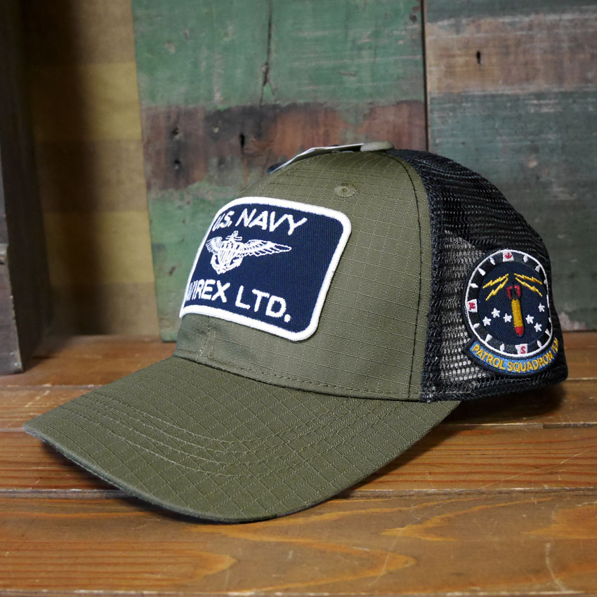 AVIREXU.S. ネイビー メッシュキャップ カーキ 帽子 EX AX U.S NAVY  アヴィレックス ミリタリーアメカジ　アメリカン雑貨の画像