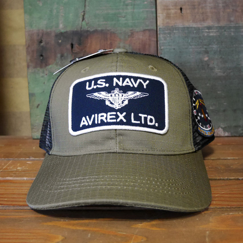 AVIREXU.S. ネイビー メッシュキャップ カーキ 帽子 EX AX U.S NAVY  アヴィレックス ミリタリーアメカジ　アメリカン雑貨の画像