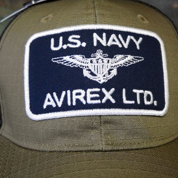 AVIREXU.S. ネイビー メッシュキャップ カーキ 帽子 EX AX U.S NAVY  アヴィレックス ミリタリーアメカジ　アメリカン雑貨の画像