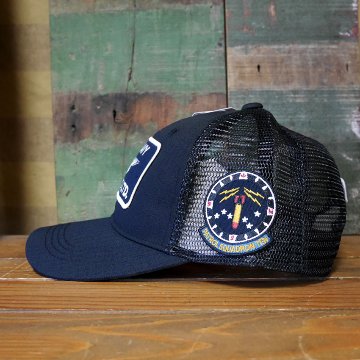 AVIREXU.S. ネイビー メッシュキャップ ブラック 帽子 EX AX U.S NAVY  アヴィレックス ミリタリーアメカジ　アメリカン雑貨の画像