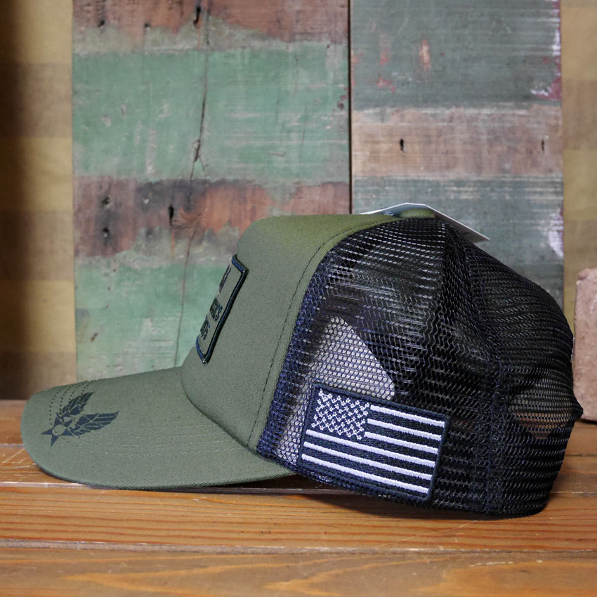 AVIREX　ミリタリー パッチ メッシュキャップ カーキ 帽子 MILITARY PATCH  アヴィレックス ミリタリーアメカジ　アメリカン雑貨の画像