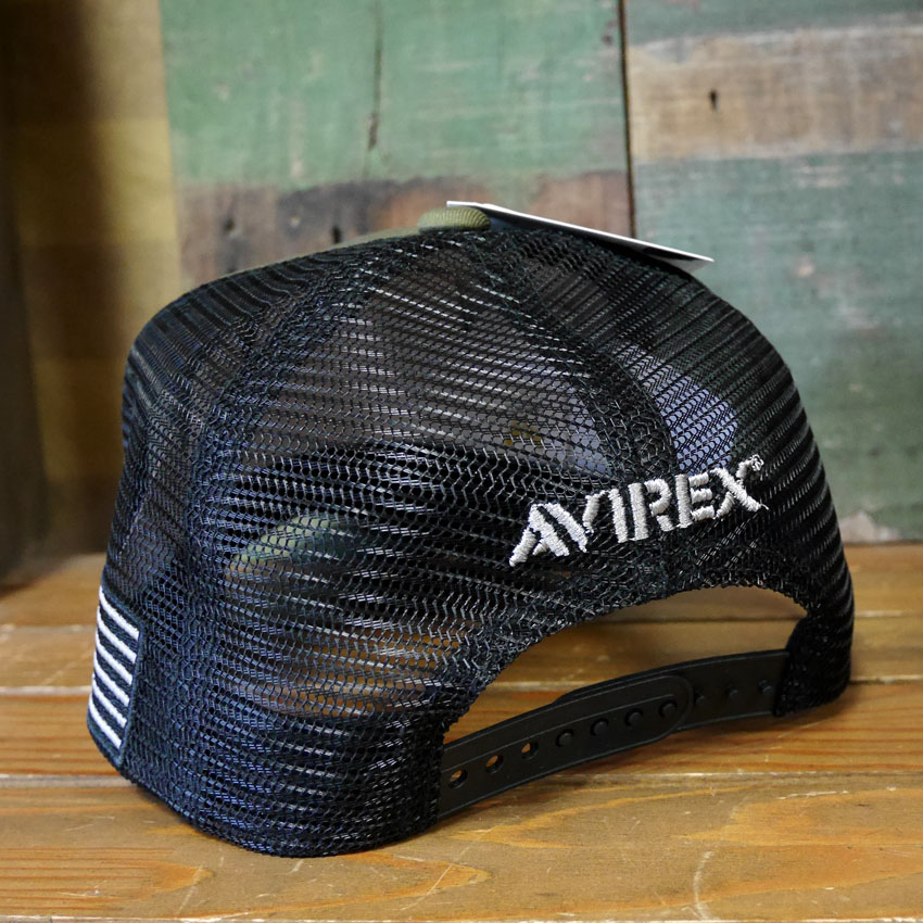 AVIREX　ミリタリー パッチ メッシュキャップ カーキ 帽子 MILITARY PATCH  アヴィレックス ミリタリーアメカジ　アメリカン雑貨の画像