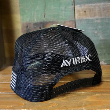 AVIREX　ミリタリー パッチ メッシュキャップ カーキ 帽子 MILITARY PATCH  アヴィレックス ミリタリーアメカジ　アメリカン雑貨の画像