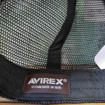 AVIREX　ミリタリー パッチ メッシュキャップ カーキ 帽子 MILITARY PATCH  アヴィレックス ミリタリーアメカジ　アメリカン雑貨の画像
