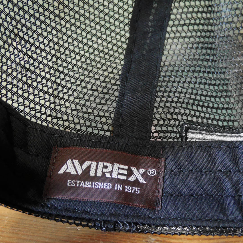 AVIREX　ミリタリー パッチ メッシュキャップ ブラック 帽子 MILITARY PATCH  アヴィレックス ミリタリーアメカジ　アメリカン雑貨の画像