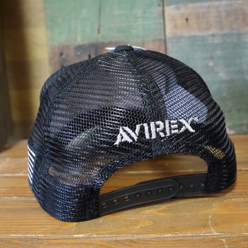 AVIREX　ミリタリー パッチ メッシュキャップ ブラック 帽子 MILITARY PATCH  アヴィレックス ミリタリーアメカジ　アメリカン雑貨の画像
