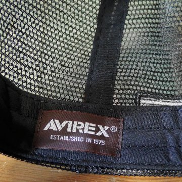 AVIREX　ミリタリー パッチ メッシュキャップ ブラック 帽子 MILITARY PATCH  アヴィレックス ミリタリーアメカジ　アメリカン雑貨の画像