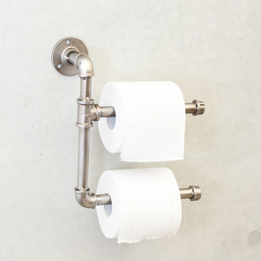 インダストリアルメタル トイレットペーパーホルダー タオルハンガー　アイアン ガレージインテリア　アメリカン雑貨の画像