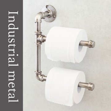 インダストリアルメタル トイレットペーパーホルダー タオルハンガー　アイアン ガレージインテリア　アメリカン雑貨の画像