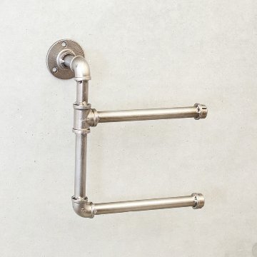 インダストリアルメタル トイレットペーパーホルダー タオルハンガー　アイアン ガレージインテリア　アメリカン雑貨の画像