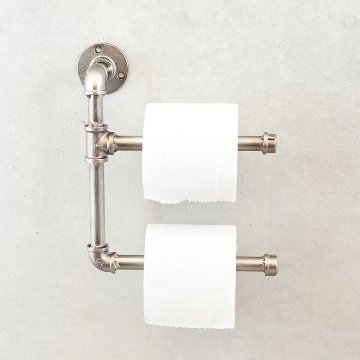 インダストリアルメタル トイレットペーパーホルダー タオルハンガー　アイアン ガレージインテリア　アメリカン雑貨の画像