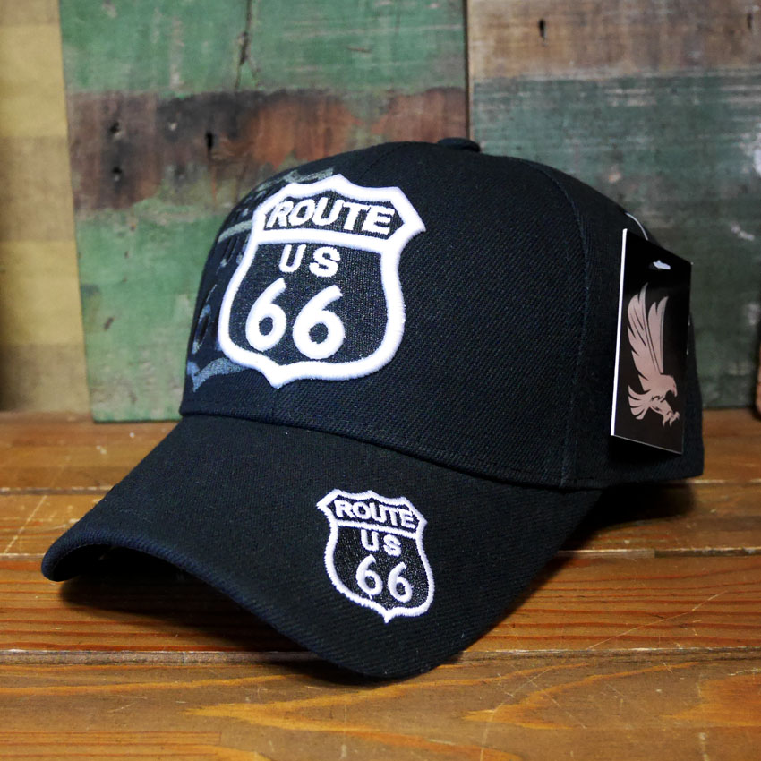 ルート66 キャップ  ROAD SHIELD ブラック ROUTE66 帽子  アメカジ　アメリカン雑貨の画像