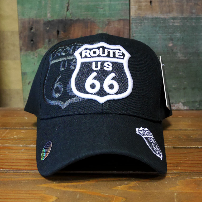 ルート66 キャップ  ROAD SHIELD ブラック ROUTE66 帽子  アメカジ　アメリカン雑貨の画像