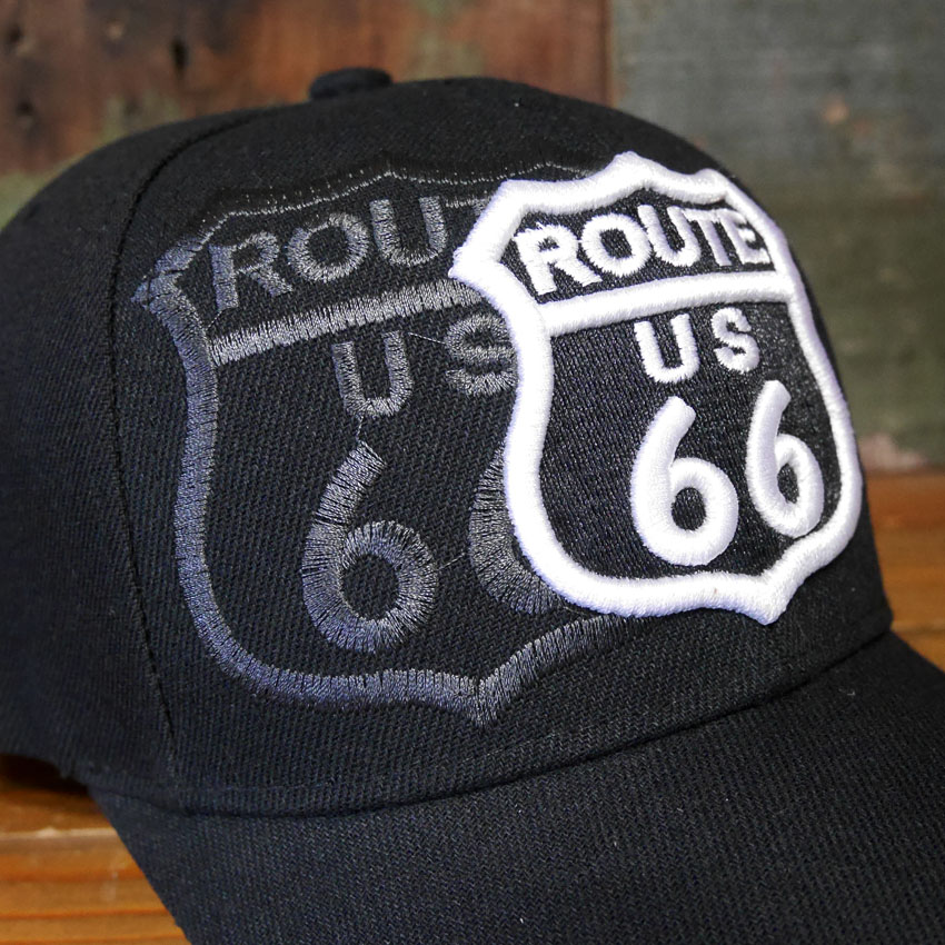ルート66 キャップ  ROAD SHIELD ブラック ROUTE66 帽子  アメカジ　アメリカン雑貨の画像