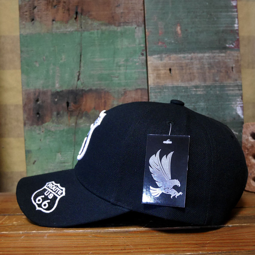ルート66 キャップ  ROAD SHIELD ブラック ROUTE66 帽子  アメカジ　アメリカン雑貨の画像