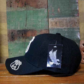 ルート66 キャップ  ROAD SHIELD ブラック ROUTE66 帽子  アメカジ　アメリカン雑貨の画像