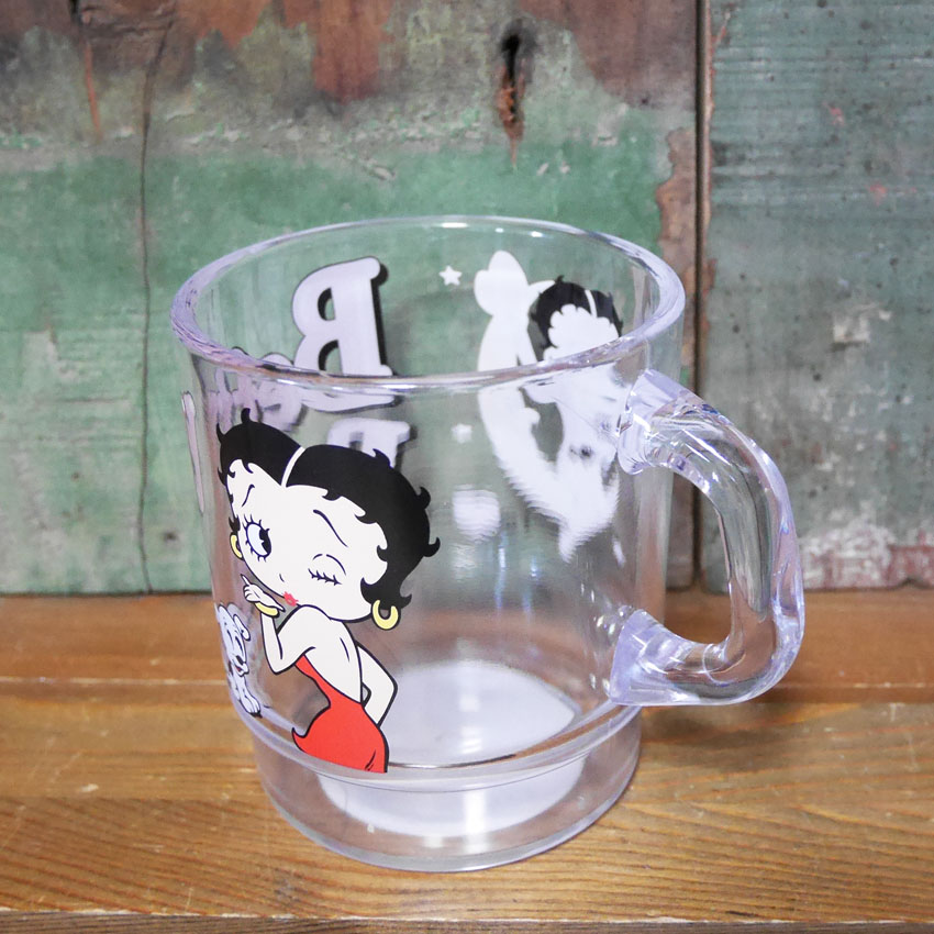 ベティブープ ミルキー スタッキング マグカップ BETTY BOOP クリアカップ コップ ファイヤーキング風 アメリカン雑貨の画像