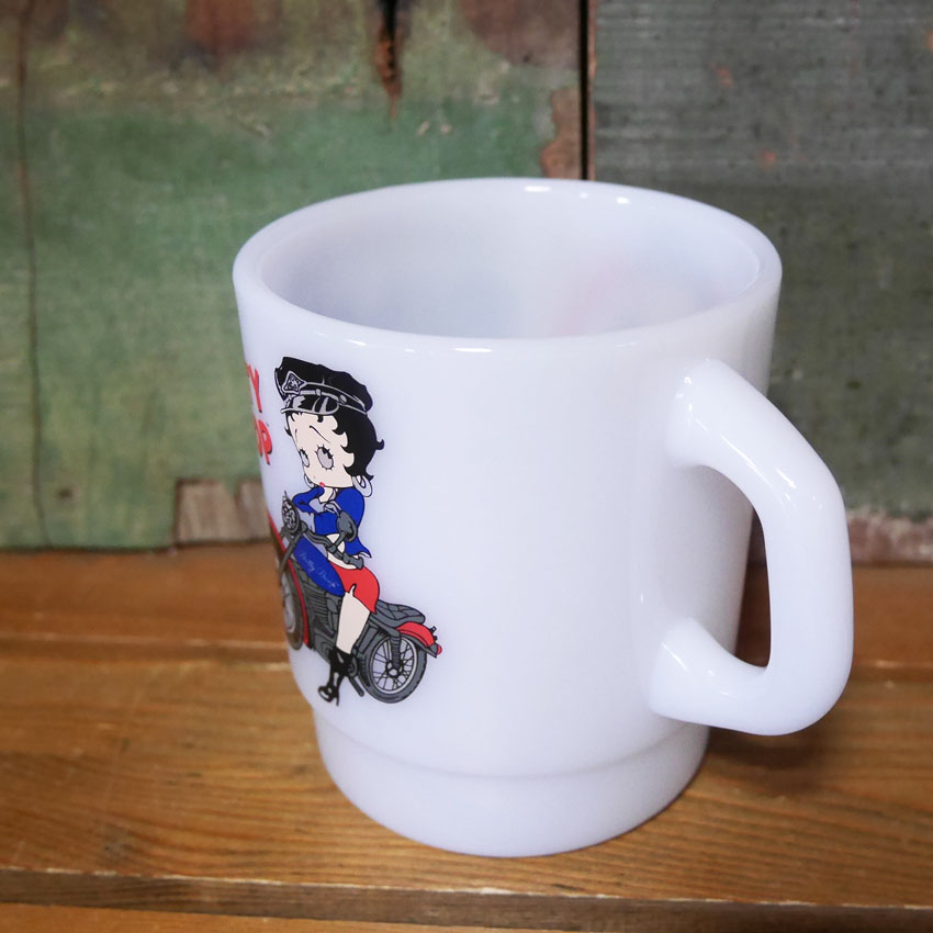 ベティブープ ミルキー スタッキング マグカップ BETTY BOOP クリアカップ コップ ファイヤーキング風 アメリカン雑貨の画像